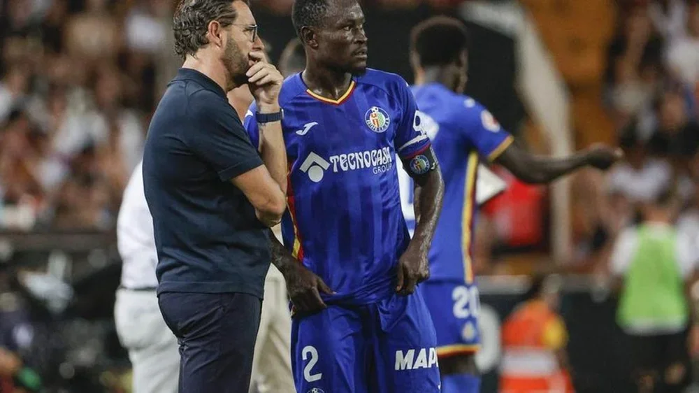 Djené, con Bordalás. | EFE