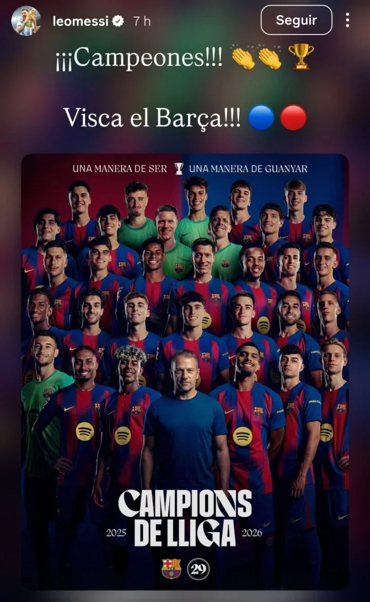 Messi felicita al Barça